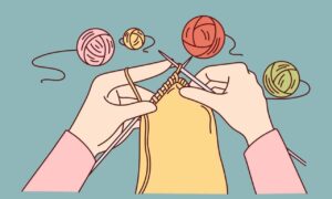 knitting with needles