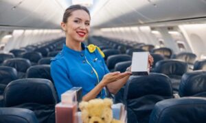 perfume being sold on the plane