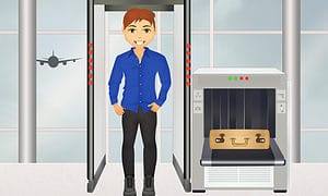 man in the airport scanner