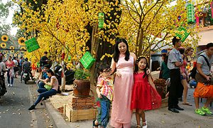 Saigon streets during Tet festival in Vietnam