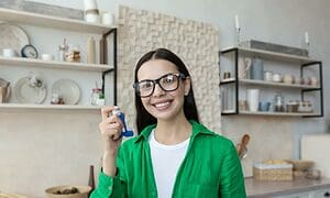 young woman inhaler