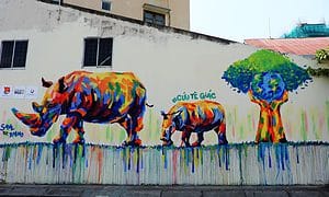 Rhinoceros painting in Ho Chi Minh city Vietnam