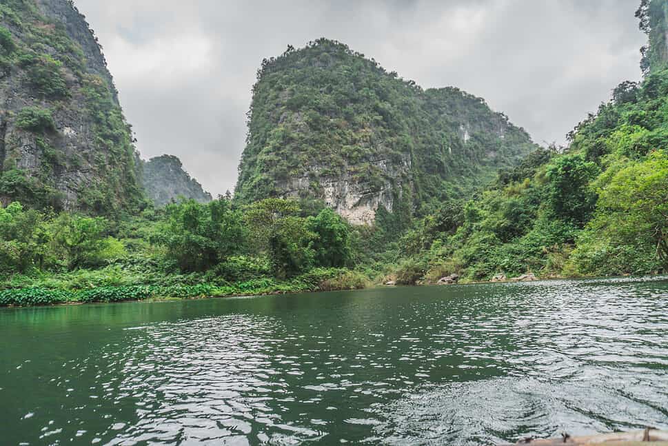 Scenic Mountains Lake In The Ninh Binh Region Of Vietnam