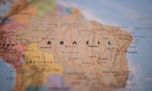 Map of Brazil in South America